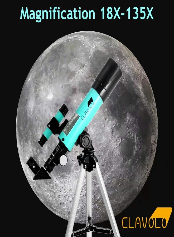 تلسكوب كلافولو الانكساري مع منظار البحث، مناسب للأطفال ومبتدئي علم الفلك، تلسكوب سفر بثلاث عدسات عينية، تكبير من 18x إلى 135x - Image 2
